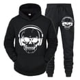 thumbnail image 2 of Chándal informal para hombre, divertido traje deportivo con capucha de manga larga con estampado de calavera de DJ y música, sudaderas y pantalones de otoño, conjuntos de dos piezas de moda, 2 of 4