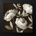 thumbnail image 2 of Jensen, Asia 15x15 Black Modern Framed Museum Art Print Titled - Peonies on Ebony, 2 of 5