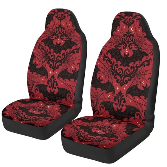 HUISEFOR Halloween Red Damask Car Seat Cover Breathable Car Front Seat Covers, Comfortable, Non Slip, Easy to Installation, Universal Size Fit for Most Cars SUV