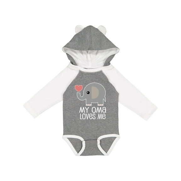 Inktastic My Oma Loves Me Grandchild Boys or Girls Long Sleeve Baby Bodysuit