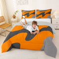 thumbnail image 3 of Homewish Orange Camouflage Full Size Comforter Sets,Classic Abstract Geometric Bedding Comforter Set,Light Gray Reversible,3 Pieces,1 Comforter and 2 Pillowcases, 3 of 7