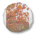 thumbnail image 1 of Coussin de Décoration Rouge Automne art Déco Mode Coussin Rond, 1 of 3