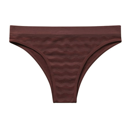 Bigersell High Waisted Underwear Clearance Cheeky Panties Bikini Panty Style P-1671 Polyester Cheeky Panties Ladies Thong Briefs High Waist Women s Panties Brown L