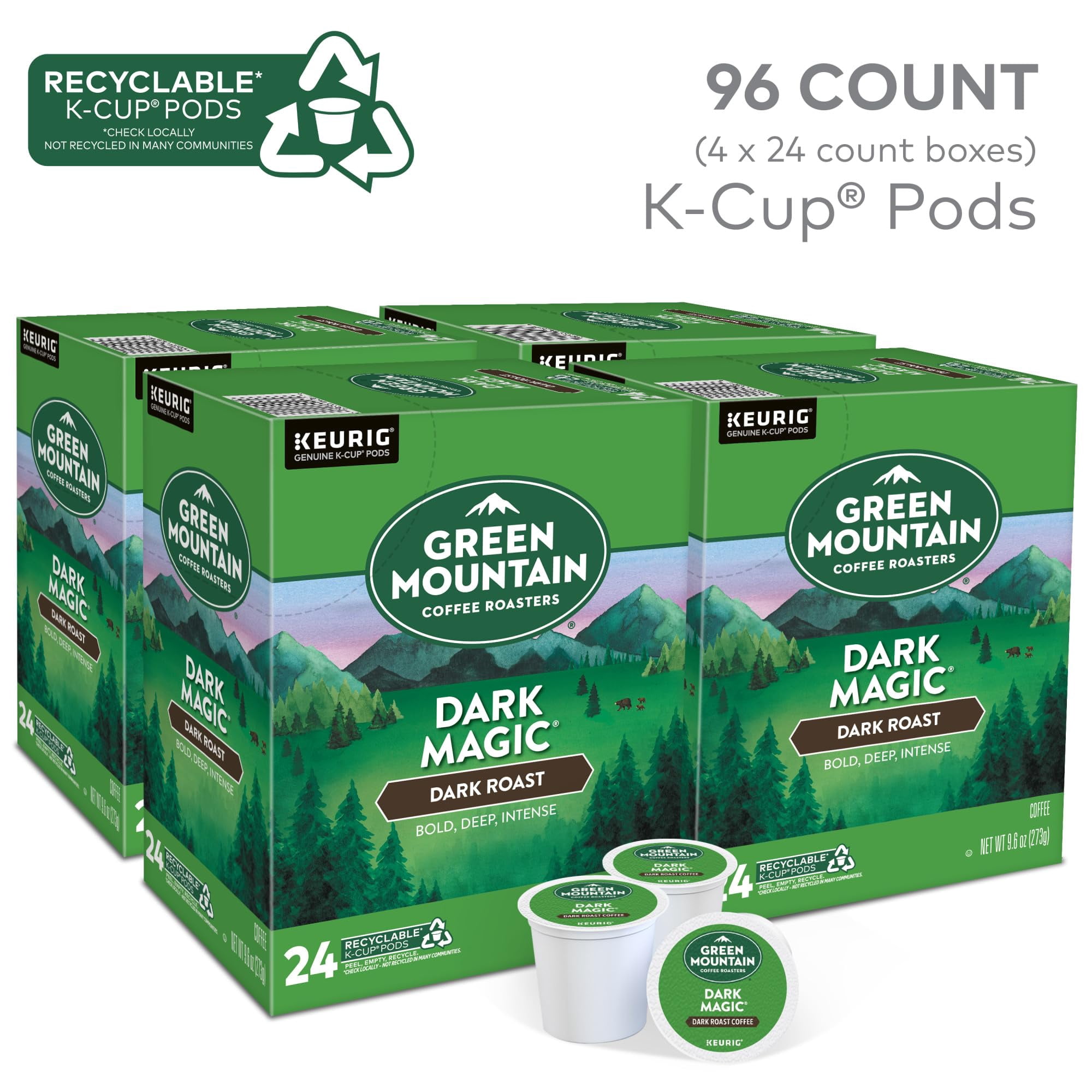 Green Mountain Coffee Dark Magic, 96 K-Cup Pod, Dark Roast