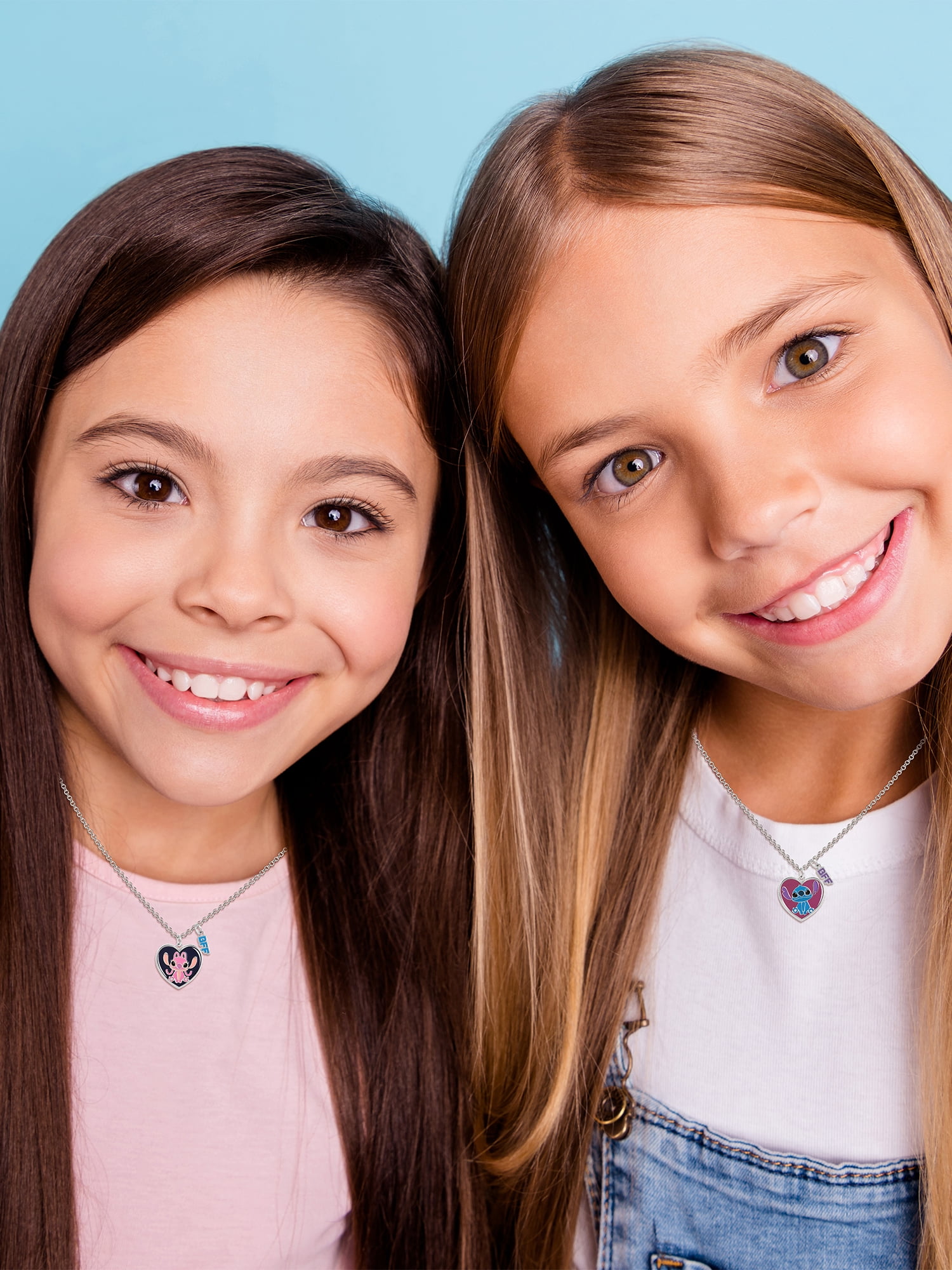 Disney- Girl's/Tween Stitch & Angel Girls BFF Necklace Set