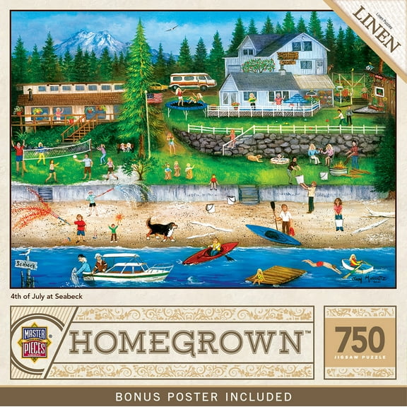 MasterPieces 750 Piece Jigsaw Puzzle - 4th of July at Seabeck - Homegrown Series 18"x24"