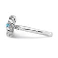 thumbnail image 3 of Sterling Silver Stackable Expressions Polished Blue Topaz Flower Ring - Size 10, 3 of 3