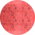 thumbnail image 1 of Ahgly Company Indoor Round Oriental Red Industrial Area Rugs, 4' Round, 1 of 4