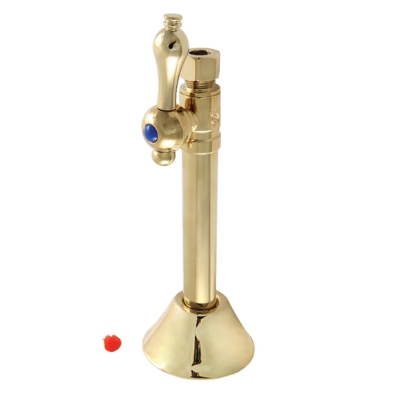 Kingston Brass CC83252 1/2-Inch Sweat x 3/8-Inch O.D. Comp Straight Shut-Off Valve with 5-Inch Extension in Polished Brass