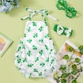 thumbnail image 2 of RMGVDSD Baby Girl Romper St Patrick's Day Outfit Suspender Sleeveless One Piece Bodysuit Onesie Sunsuit Cute Summer Clothes 0-3 Months, 2 of 5