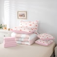 thumbnail image 6 of Homewish Teens Vintage Flowers Twin Bedding Sets 7-Piece,Spring Garden Bedding Comforter Set Microfiber,Geometric Stripes Breathable Sheet Sets,Breathable Home Decor,Reversible, 6 of 8