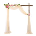 thumbnail image 1 of Guardoinrt 2pack/lot Artistic Style Arch Drape Fine Stitching Polyester For Wedding Decor Lint-free Reusable Champagne, 1 of 6