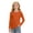 19#Orange, variant on Toddler Girl Ribbed Tee Long Sleeve Solid Crew Neck Slim Fit Basic Fall Tops