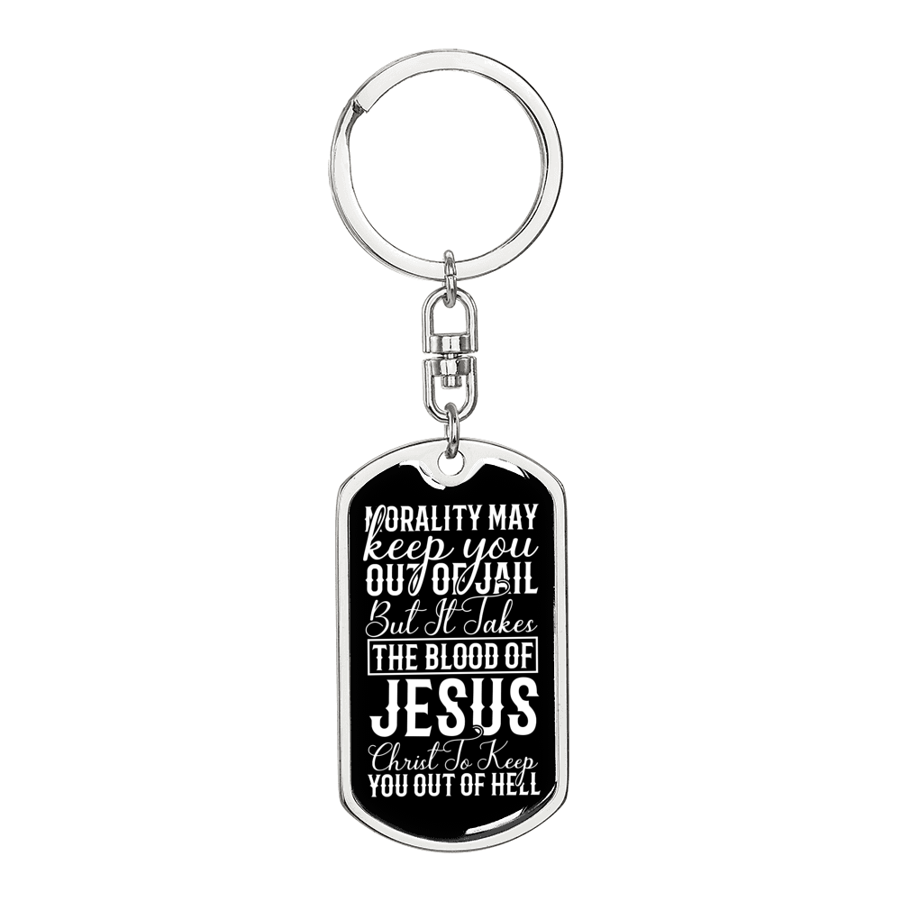 Blood Of Jesus Christ Keychain Stainless Steel or 18k Gold Dog Tag