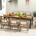 thumbnail image 2 of Costway Mesa De Comedor Exterior Para 8 Personas, Mesa De Madera De Acacia De 200 Cm Con Orificio Para Sombrilla, Patas De Metal Y Almohadillas Ajustables Para Los Pies Para Jardín, Piscina Y Patio, 2 of 4
