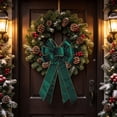 thumbnail image 4 of Vintage Wreath Bow 12x14 Inch Gold Edged Velvet Tree Ornament for Xmas Winter Home Outdoor Indoor Party Large Christmas Wreath Bows, 4 of 6