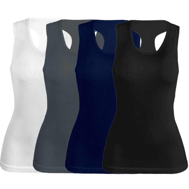SET DE 4 BLUSAS UNITALLA CAMISETA PARA DAMA SURTIDO EN COLOR SIN MANGAS
