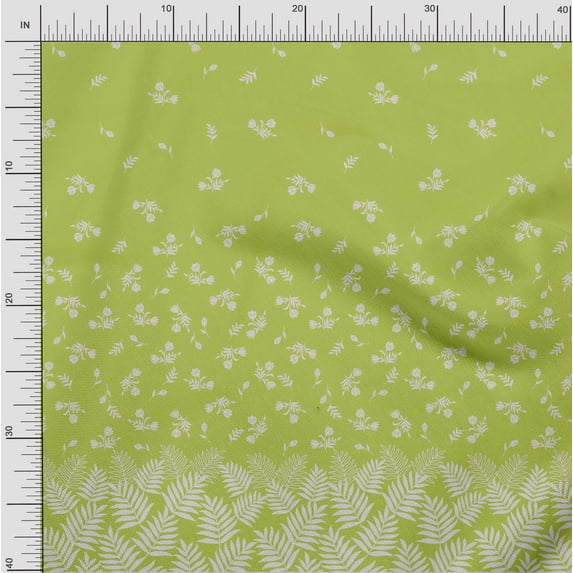 oneOone Cotton Flex Lime Fabric Leaves & Flower Panel Sewing Fabric By The Yard Printed Diy Clothing Sewing Supplies 40 Inch Wide