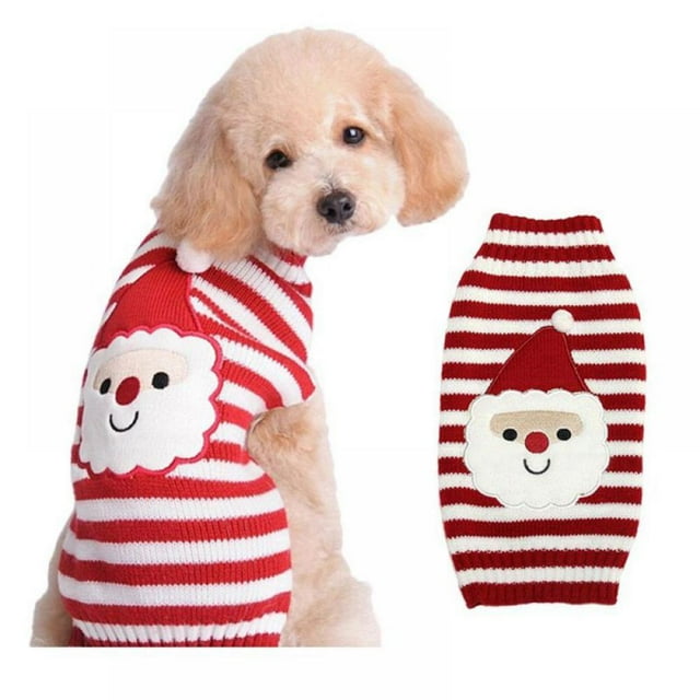 Christmas Dog Sweaters Puppy Knitted Sweaters Holiday Pet Clothes with