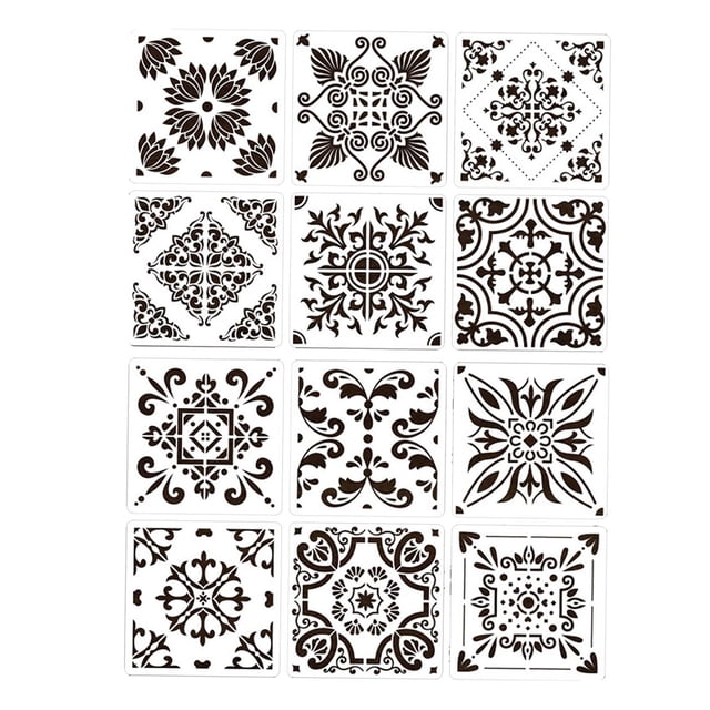 Plantillas de mandalas Sunnimix 12 Plantillas Reutilizables para Manualidades Pintura Hecha a Mano