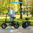 thumbnail image 7 of Folding Electric Bike for Adults, 14'' Mini Ebike, 48V 6Ah Removable Battery, Two Seats City Commuter Electric Bicycle, UL2849, 7 of 7