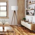 thumbnail image 5 of Teamson Home Romanza Lampe de Sol Trépied Éclairage Moderne - Bois / Blanc, 5 of 5