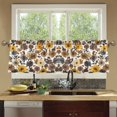 thumbnail image 4 of Yayeee Kitchen Curtains Tier Set of 2 Light Filtering 57"x24" Over Sink Window Panels, Brown Flowers, 4 of 7
