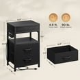 thumbnail image 2 of Bestco Nightstand with Sliding Top Modern End Table with Charging Station & 2 Drawers Black, 2 of 9