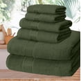 thumbnail image 5 of MALLONI HOME Ultra Soft 6 Pack Cotton Towel Set, Contains 2 Bath Towels 28x55 inch, 2 Hand Towels 16x24 inch & 2 Wash Coths 12x12 inch, Ideal Everyday use, Compact & Lightweight - Olive Green, 5 of 8