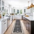 thumbnail image 3 of Hallway Washable 2'6x12 Runner Rug - Vintage Kitchen Rugs Non-slip Soft Thin Farmhouse Carpet For Entryway Low Pile Indoor Floor Decor Mat Bathroom Living Room Bedroom (black/multi 2'6"x12'), 3 of 9