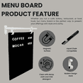 thumbnail image 3 of Hanging Chalkboard Menu Sign – Magnetic Metal Café Display, White Frame with Black Board, 18" x 24", 3 of 7