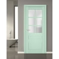thumbnail image 4 of Interior Solid French Door Frosted Glass | Veregio 7339 Oliva | Single Regular Panel Frame Trims Handle | Bathroom Bedroom Sturdy Doors -36" x 84", 4 of 6
