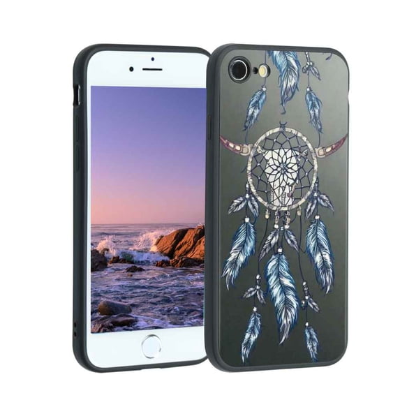Compatible with iPhone 8 Phone Case, Dream-catcher-Skull-3 Case Men Women, Flexible Silicone Shockproof Case for iPhone 8