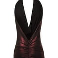 thumbnail image 5 of FashionOutfit Women's Sexy Halter Neck Ruched Bodycon Backless Party Cocktail Mini Dress, 5 of 5