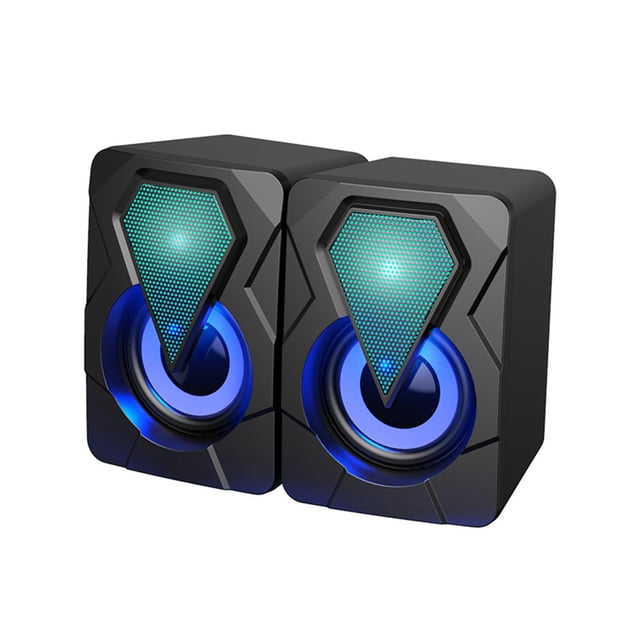 Computer Speakers for Desktop,USB Computer Speaker with RGB Light Effect, HIFI Stereo Sound Wired Subwoofer for Laptop Desktop Mobile Phone PC