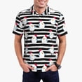 thumbnail image 4 of Xecao Cute Chicken for Mens' Casual Short Sleeve Button-Down Polo Shirts for a Classic Golf Look, 4 of 9