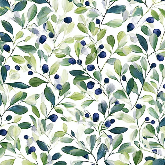 Peel and Stick Wallpaper Olive Leaf Green Blue Tones Wall Mural 23.6in x 9.8ft Self Adhesive Removable Wall Paper Renter Friendly Wallpaper for Nursery Bedroom Cabinets