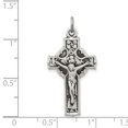thumbnail image 3 of Sterling Silver Antiqued Irish 4-Way INRI Crucifix Cross Pendant QC8302, 3 of 4