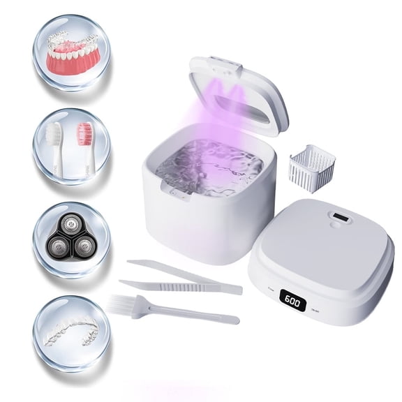 AuroraNiteBeam Ultrasonic Dental Cleaner, Ultrasonic Jewelry Cleaner 5 Modes Timers 45kHz 320ML Ultra Sonic Cleaner Machine for Jewelry/Watches