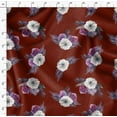 thumbnail image 4 of Soimoi Red Moss Georgette Fabric Leaves & Anemone Floral Print Sewing Fabric Yard 42 Inch Wide, 4 of 5