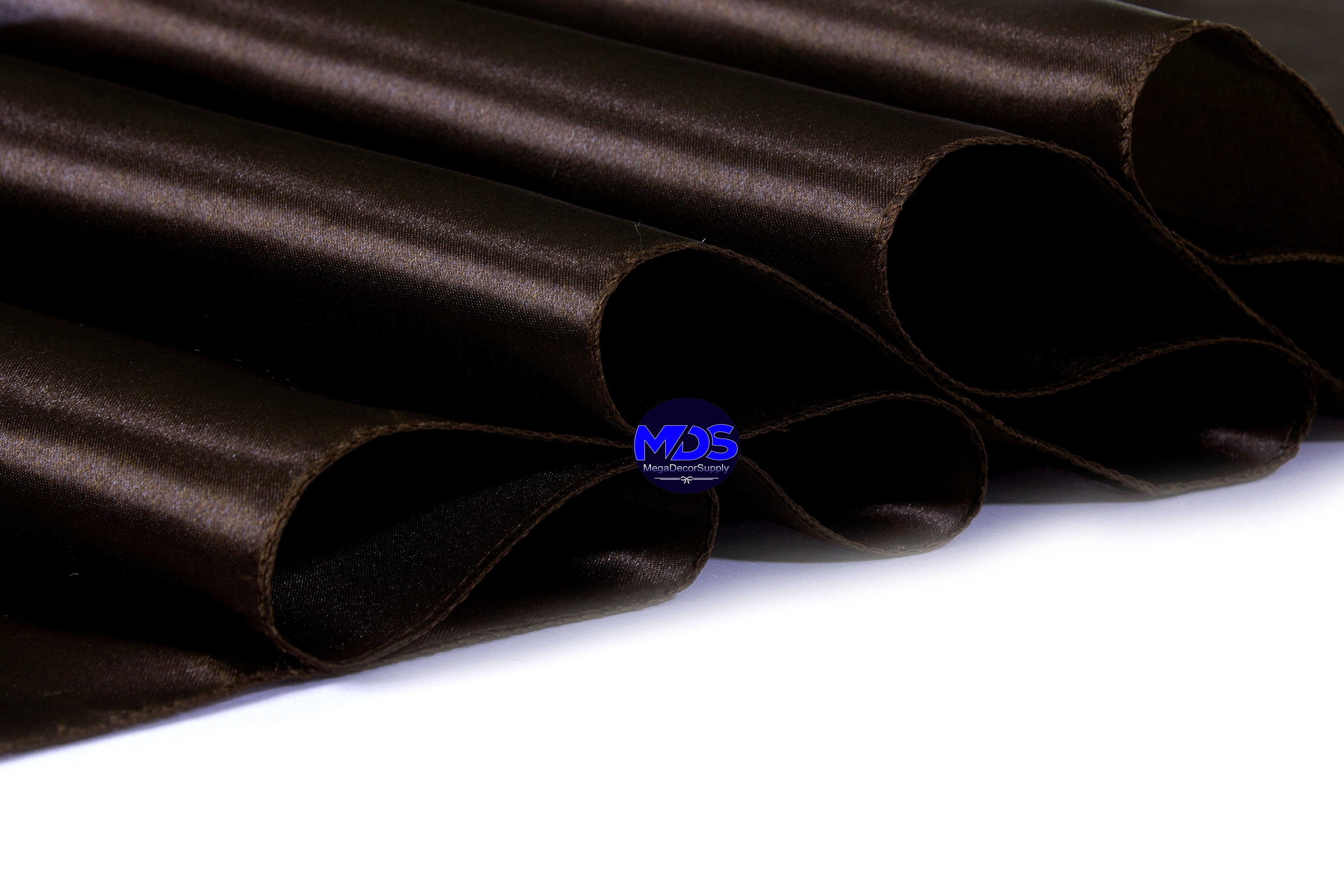 MDS Pack of 10 Wedding 12 x 108 inch Satin Table Runner for Wedding Banquet Decoration -Coffee
