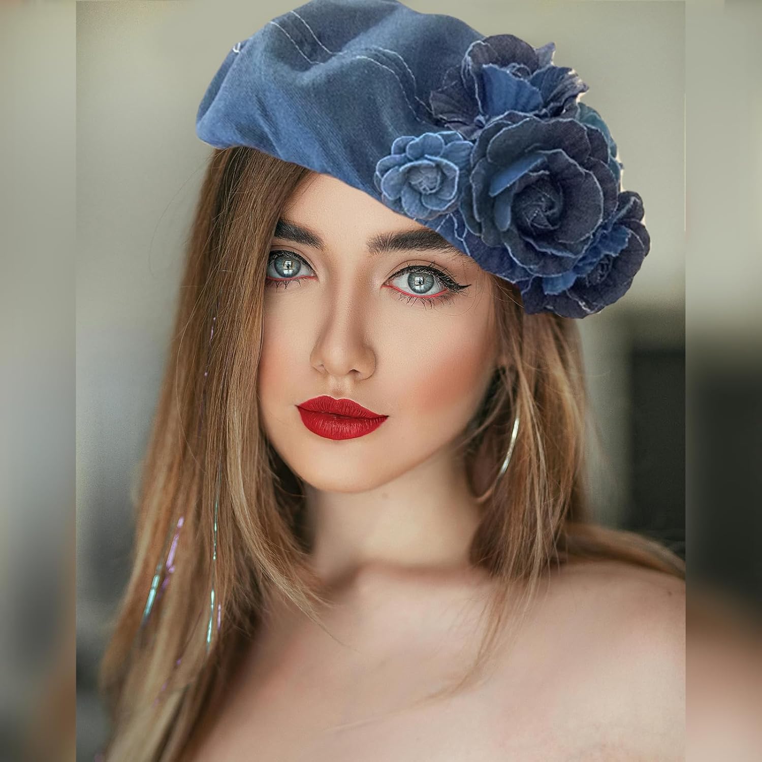 Denim Beret Hat Painter Hat for Women French Hat Artist Hat  display picture 1