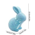 thumbnail image 3 of Adorno de conejo de Pascua – Conejo de pie, espuma, multicolor, 9,25" de alto, lazo brillante, detalle de mesa, decoración de vacaciones de primavera, 3 of 6