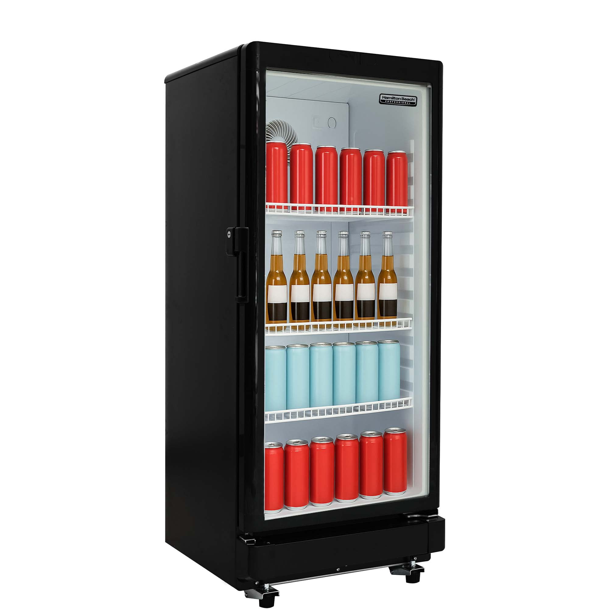 Hamilton Beach 6.0 Cu. ft. Commercial Beverage Refrigerator, Tempered Glass Door Merchandise Display Fridge