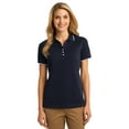 thumbnail image 1 of Port Authority L454 Ladies Tipped Polo Shirt - Classic Navy/ White - Medium, 1 of 2