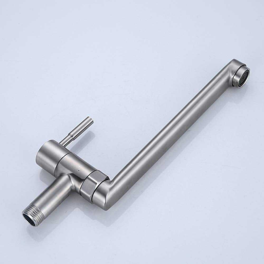 Stainless Steel Garden Outdoor Cold Water Tap Kitchen Sink Faucet Bar Rotatable Washing Faucets