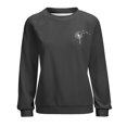thumbnail image 2 of Gibobby Sudaderas para mujer oferta Sudadera de manga larga con estampado gráfico de letras y cuello redondo para mujer(Negro,M), 2 of 4