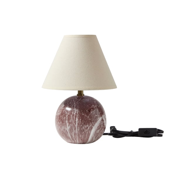 Home Decor Collection 12.5" Dark Red Marble Table Lamp