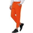 thumbnail image 5 of INSPIRE CHIC Men's Cropped Dress Business Pants Straight Fit Flat Front Suit Trousers 32 Orange, 5 of 7