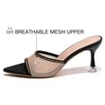 thumbnail image 5 of CHICVOMEY Pointed Open Toe Kitten Heels for Women with Mesh Rhinestone Glitter Kitten Heels 2 IN Low Heel Dress Shoes for Prom & Wedding Heels Sandals, 5 of 9